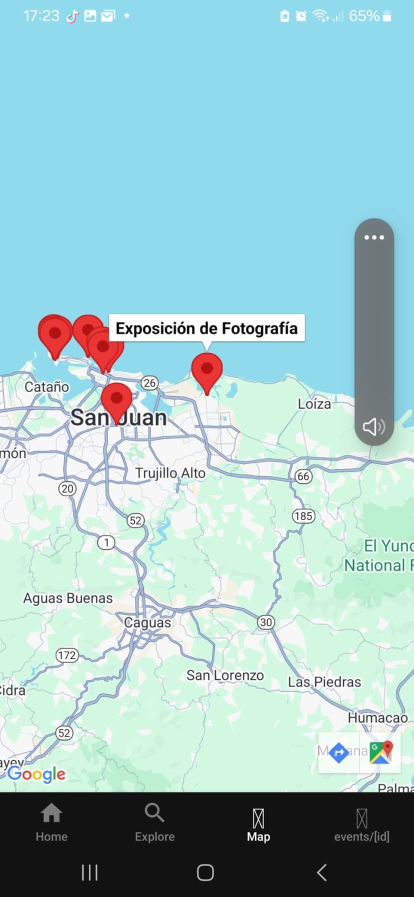 Event map page screenshot